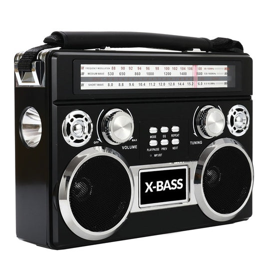 Supersonic SC-1097BT- Black Portable 3-Band Radio