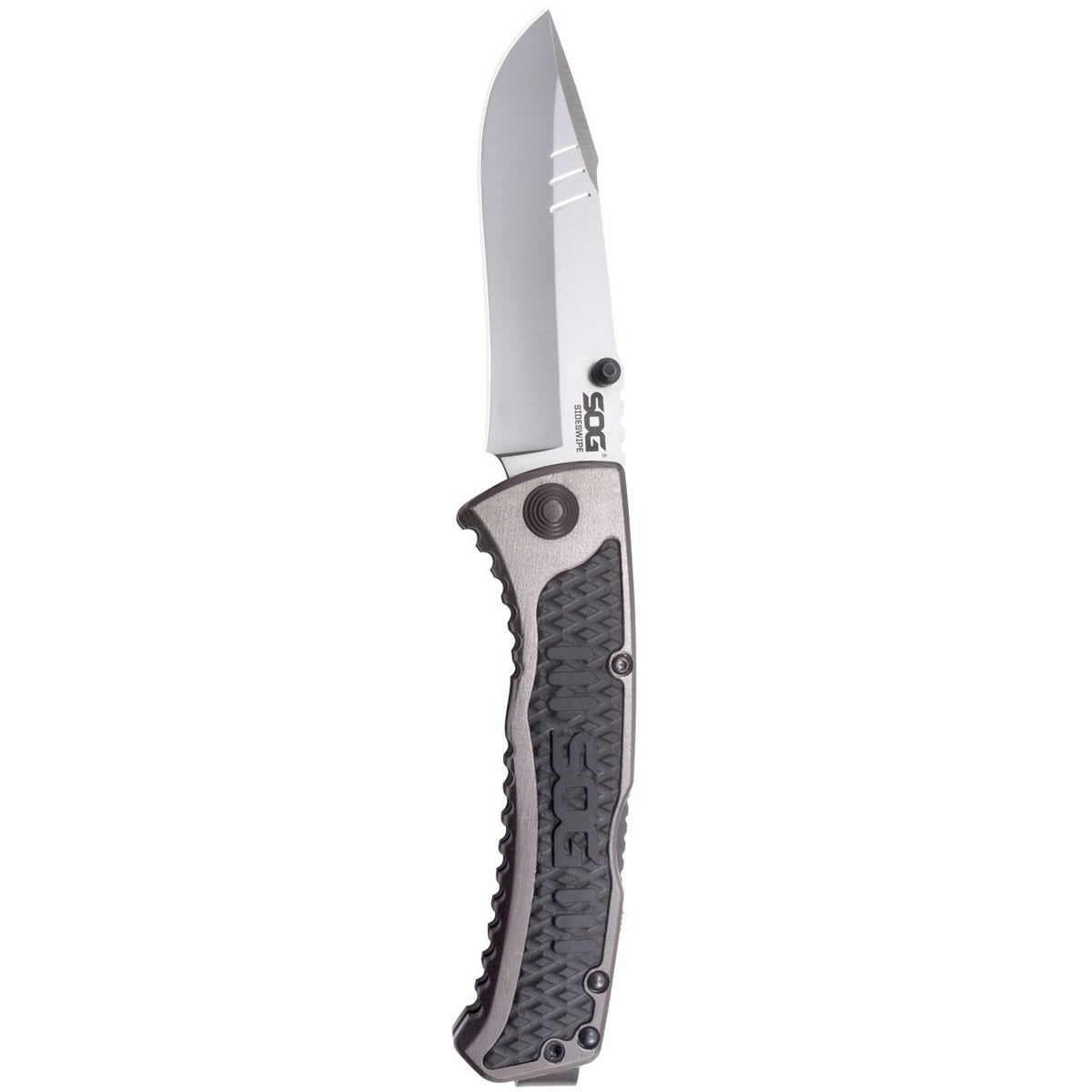 SOG Sideswipe Folding Knife 3.4" Blade Aluminum Handles w GRN Inserts SW1011CP