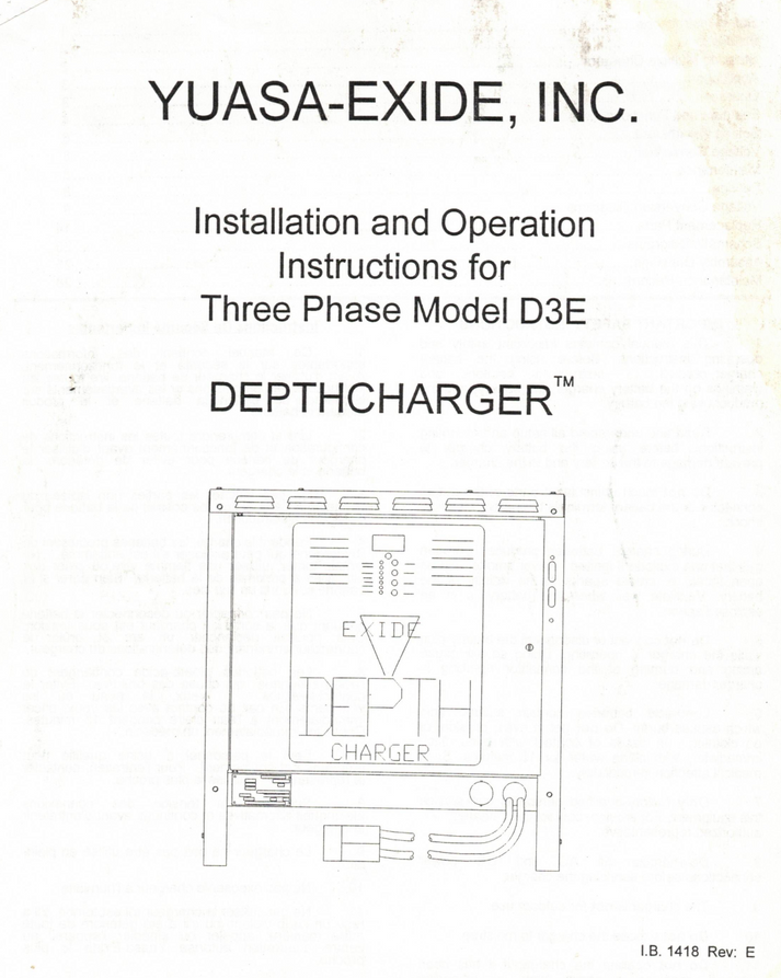 Exide DepthCharger D3E PDF Manual Deff Audio