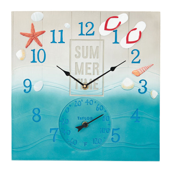 Taylor Precision Products 5293763 14-In. x 14-In. Summertime Poly Resin Clock