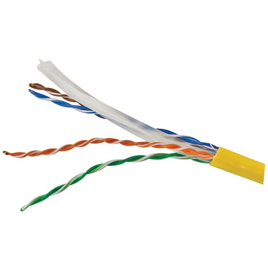 Vericom MBW6U-01445 CAT-6 UTP Solid Riser CMR Cable, 1,000ft (Yellow)