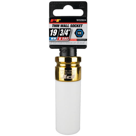 Performance Tool W32924 1/2" Drive 3/4" (19 mm) Thin Wall Socket