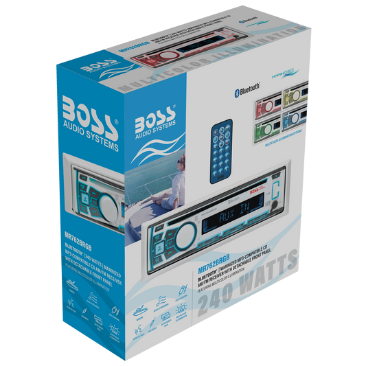 Boss MR762BRBG Marine Bluetooth/MP3/CD/AM/FM aux input remote