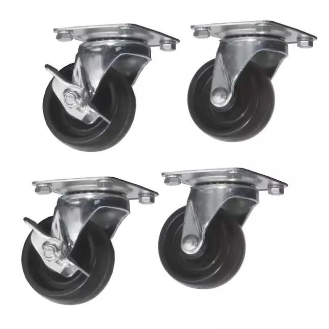 Kobalt Casters 0112281 4-Pack 3-in Rubber Swivel Caster