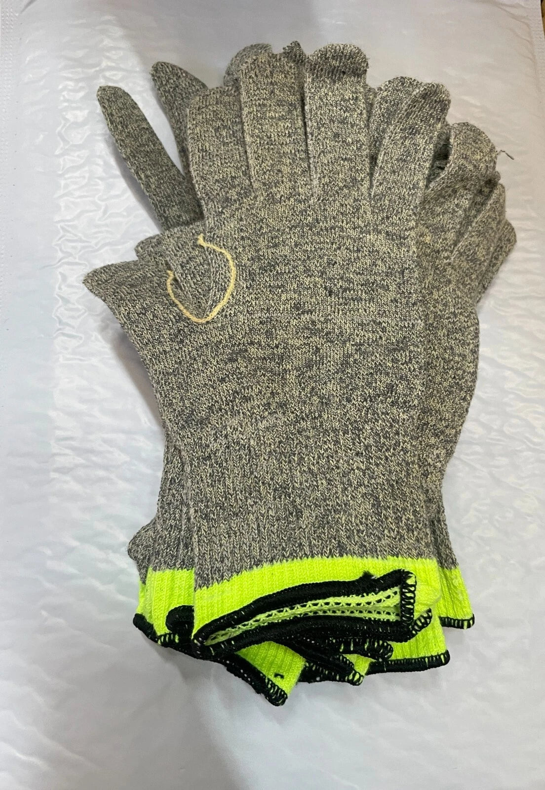 6 pairs Utility Gloves Size Medium/Large Grey/Neon