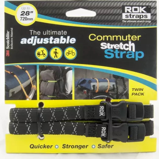 ROK Straps COMMUTER STRAP BLACK/REFLECTIVE 12"X28"X1/2"