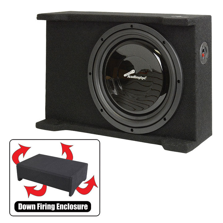 Audiopipe APSB12BDF Single 12" Shallow Downfire Sealed Enclosure with sub