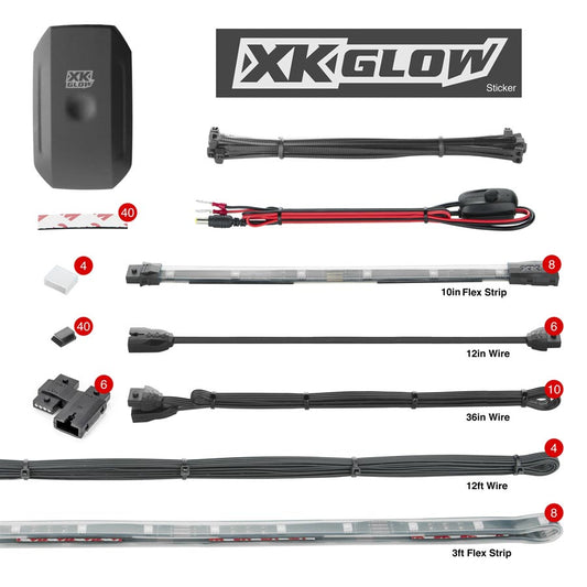 XKGlow XKBOATPRO Boat PRO App Kit - 16 Piece Kit