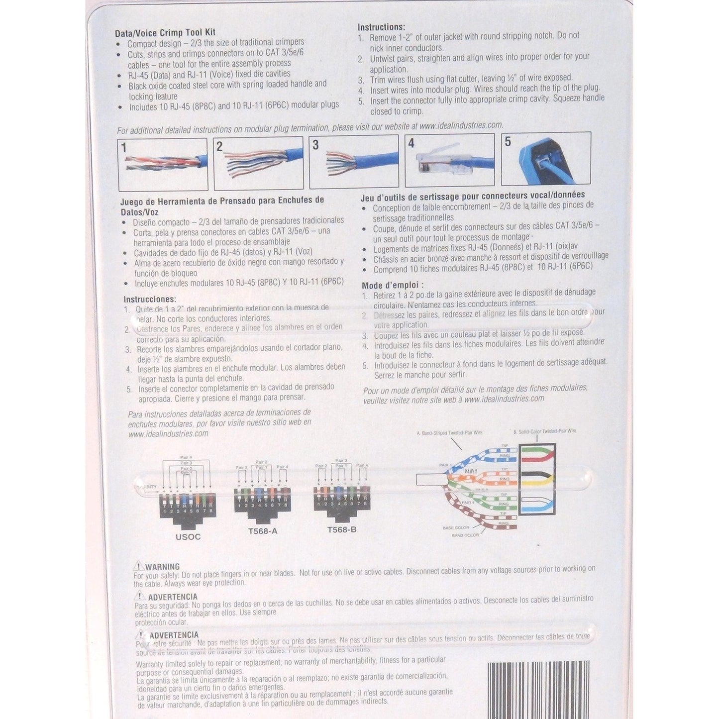 Ideal 33-396 Data/Voice RJ45/RJ11 Crimp Tool Kit