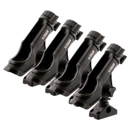 Scotty 0230BKQUAD Powerlock Rod Holders with Side Deck Mount - 4 Pack