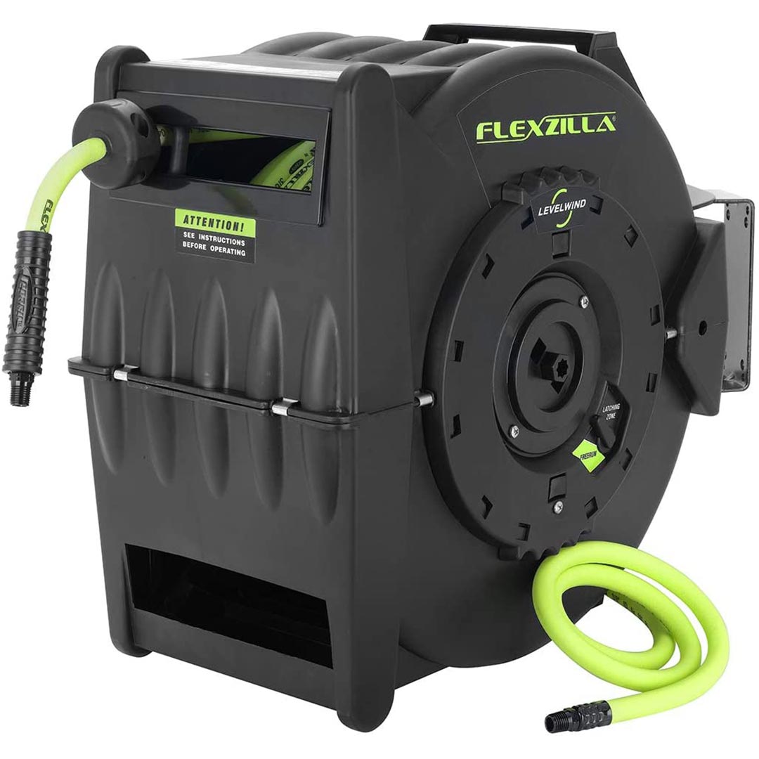Flexzilla L8306FZ Retractable Air Hose Reel with Levelwind Technology 3/8" x 75'