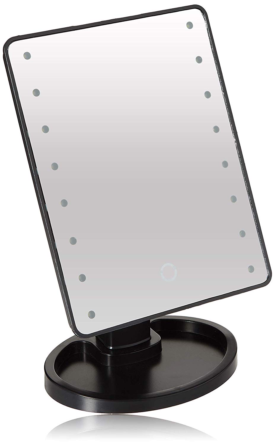 Ideaworks Light Up Mirror Large 16 LED Lights Rotating Mirror Magnifier Tray