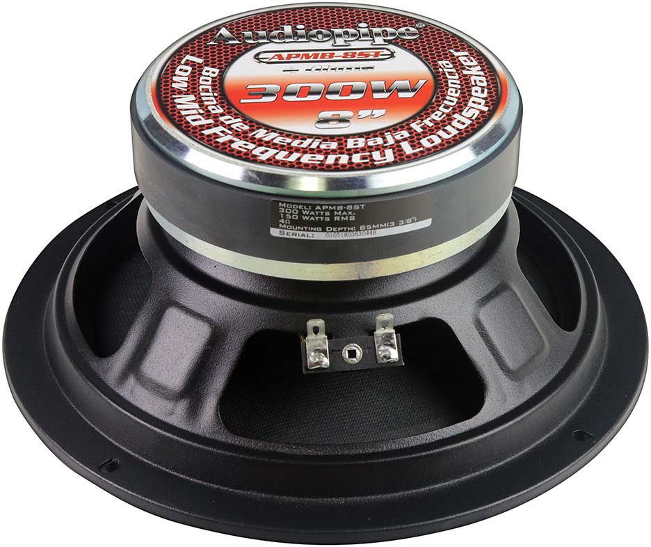 Audiopipe APMB8ST 8" Mid Bass 300 Watts Max with Grills Pair