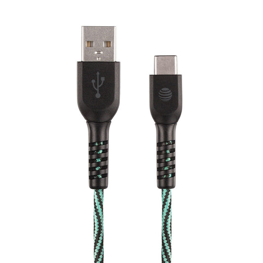 AT&T  TCB04-GRN 4-Foot Charge and Sync USB - Type-C Cable (Teal)