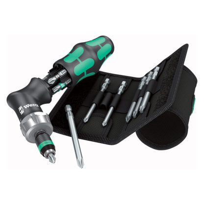 Wera 05051031001 Pistol Grip Ratchet Screwdriver and Bit Set - 13 Piece Set
