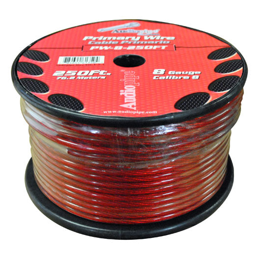 Audiopipe PW8RD Power Wire 8 Gauge 250 Foot  Red