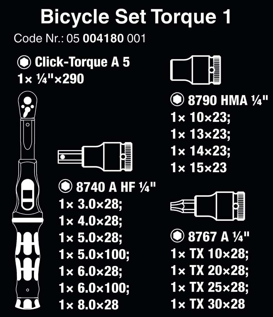 Wera 05004180001 Wrench/Bit Set for Bicycles/E-bikes (16 Piece)