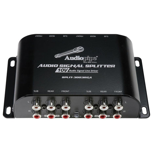 Audiopipe Multi-Audio Amplifier 3 RCA outputs w/bulit in 10V line driver