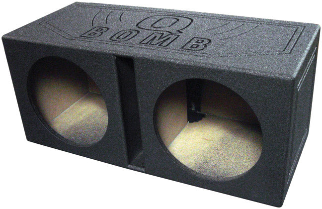 Q Power QBOMB15V Dual 15-Inch Vented Speaker Box from High Grade MDF Wood with Durable Bed Liner Spray