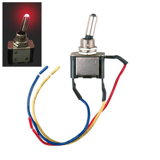 NIPPON ISECMT1220RED Metal Toggle Switch with Red LED