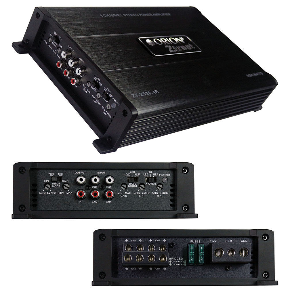 Orion ZT25004S Ztreet 4 Channel Amplifier, 1120W RMS/2500W MAX