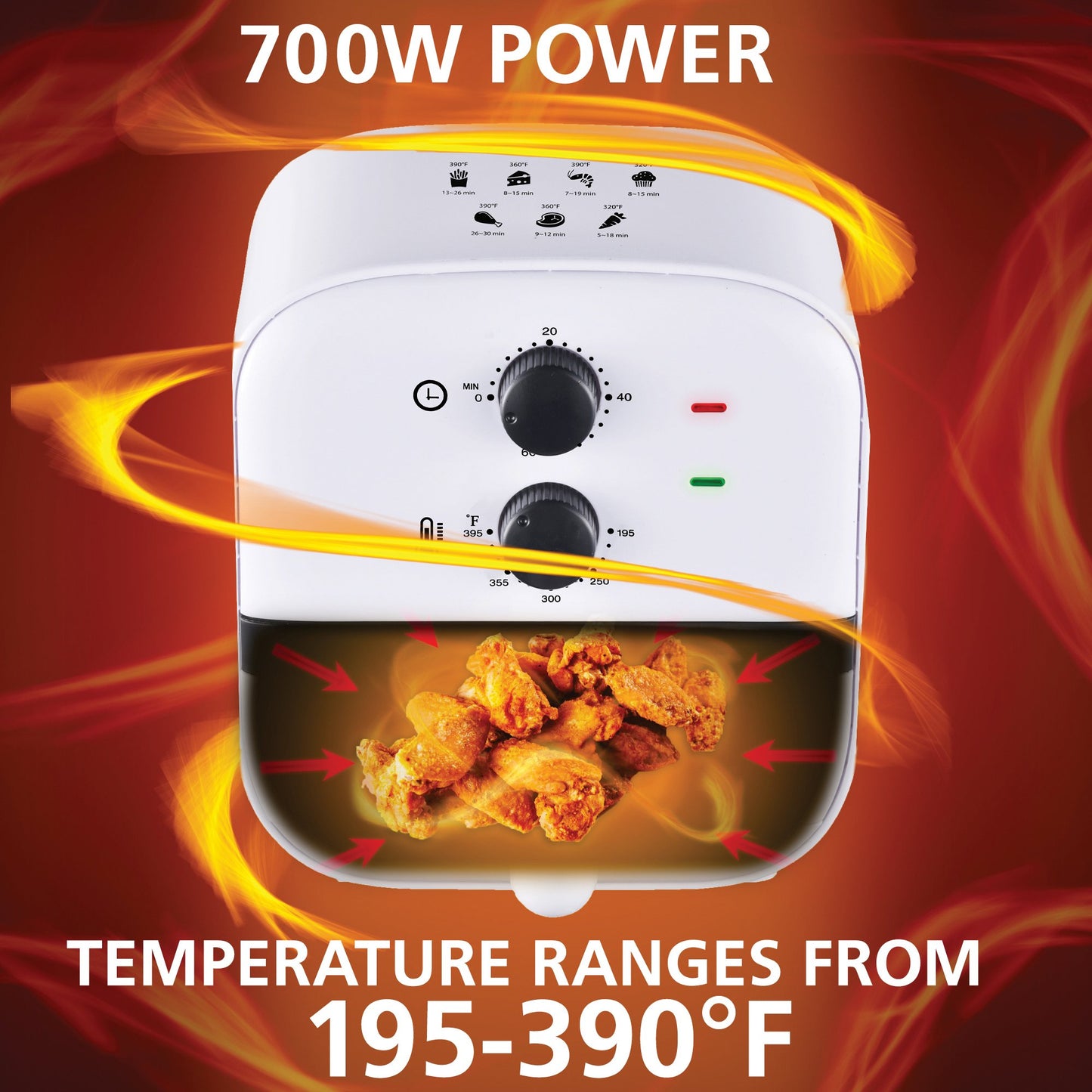 Brentwood Appliances AF-100W 1-Quart 700-Watt Electric Air Fryer (White)