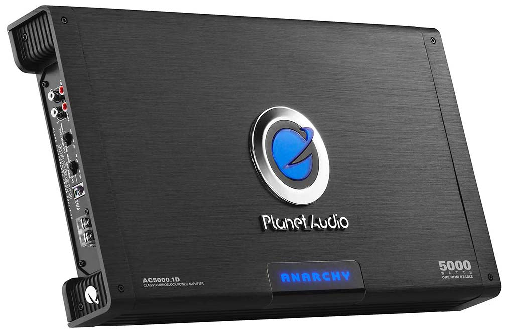 Planet Audio AC5000.1D ANARCHY 5000-Watt Monoblock Class D 1 to 8 Ohm Stable Monoblock Amplifier with Remote Subwoofer Level Control