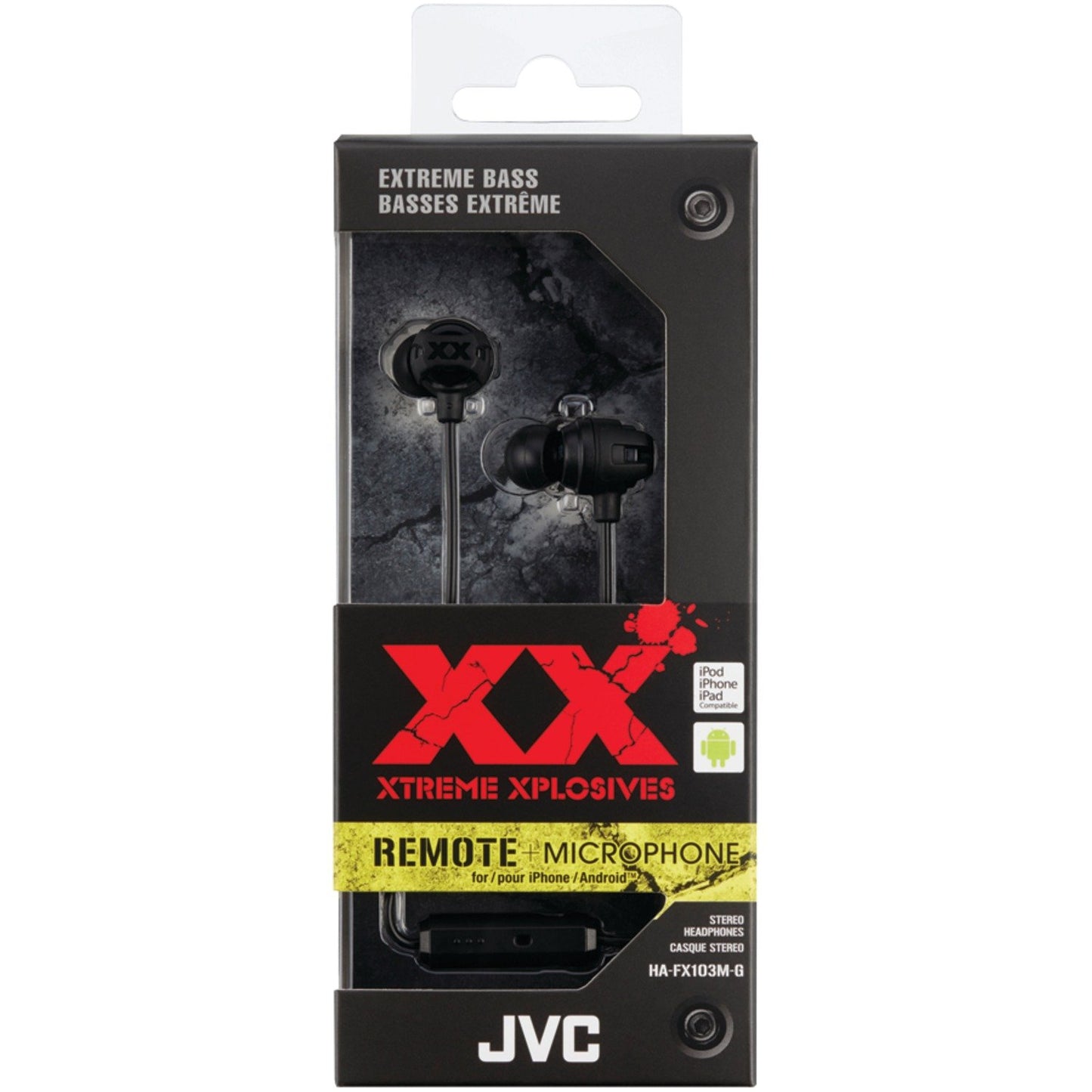 JVC HAFX103MB XX Series Xtreme Xplosives Earbuds w/Microphone (Black)