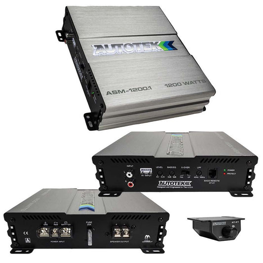 Autotek ASM12001 Mono Amp 1200 Watt 2 Ohm Stable with Bass Remote