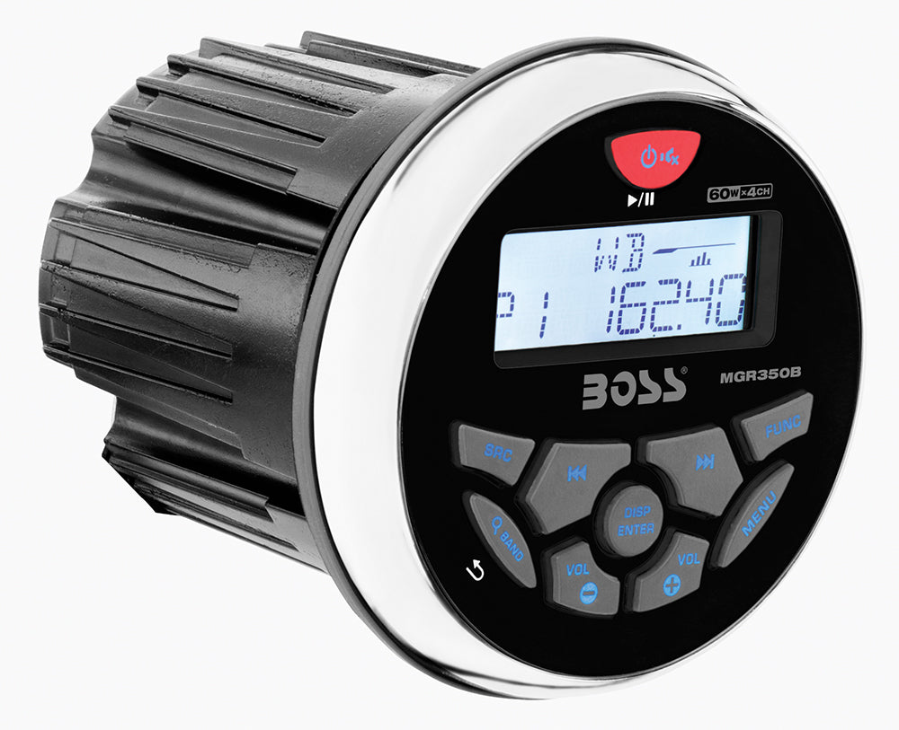 Boss Audio MGR350B Marine-Gauge In-Dash Mechless AM/FM Receiver with Bluetooth