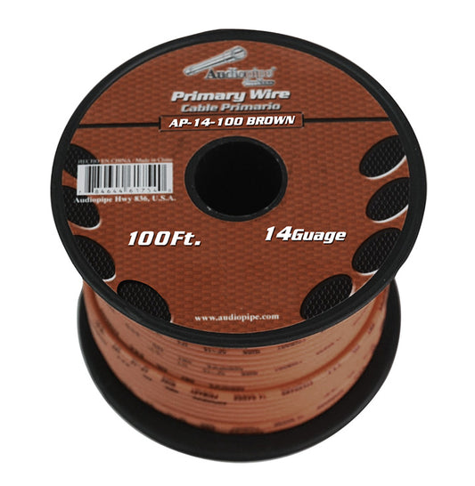 Audiopipe AP14100BR 14 gauge 100ft Brown primary wire