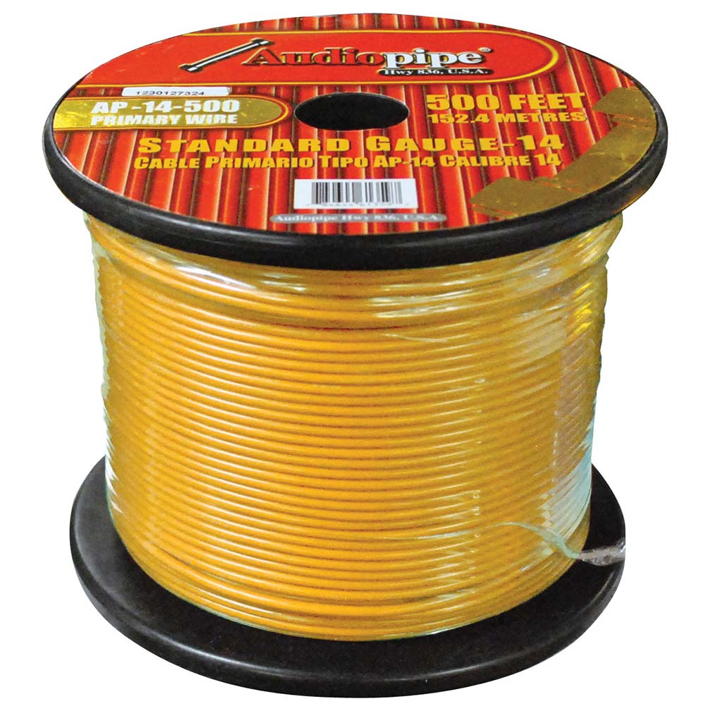 Audiopipe AP14500YW 14 Gauge 500Ft Primary Wire Yellow