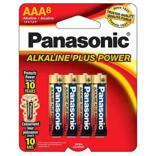 Panasonic AM4PA8B Aklaline Size AAA Plus Power (8-Pack)