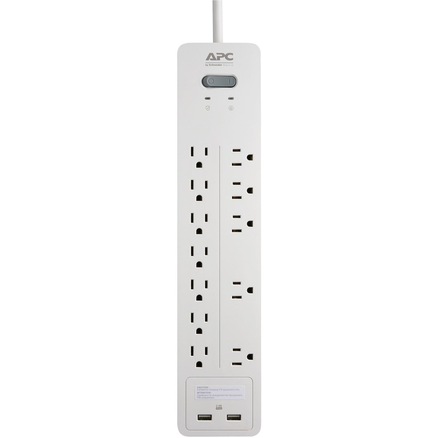 APC PH12U2W Home Office SurgeArrest® 12-Outlet Power Strip with 2 USB Ports