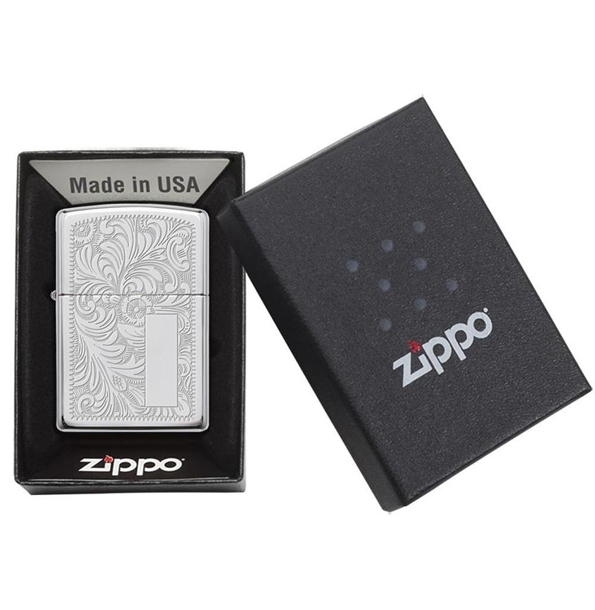 Zippo 352 Windproof Lighter Venetian, High Polish Chrome