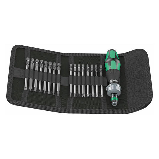 Wera 05051041001 Ratcheting Screwdriver Handle with Assorted SAE Bits (17-Piece Set)