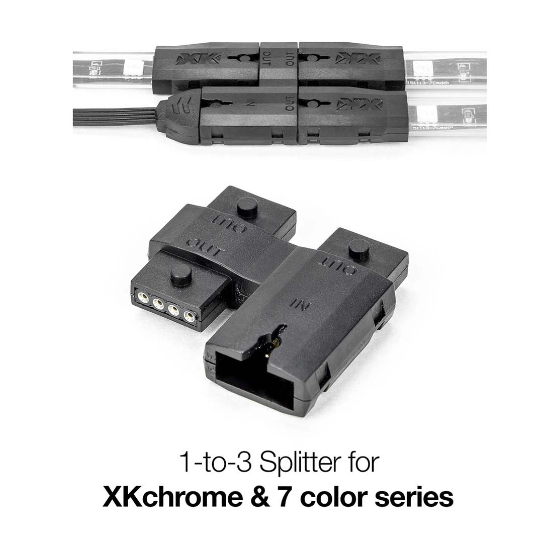 XKGLOW XK4PSPLIT 1-to-3  4pin Splitter for XKchrome & 7 Color Series