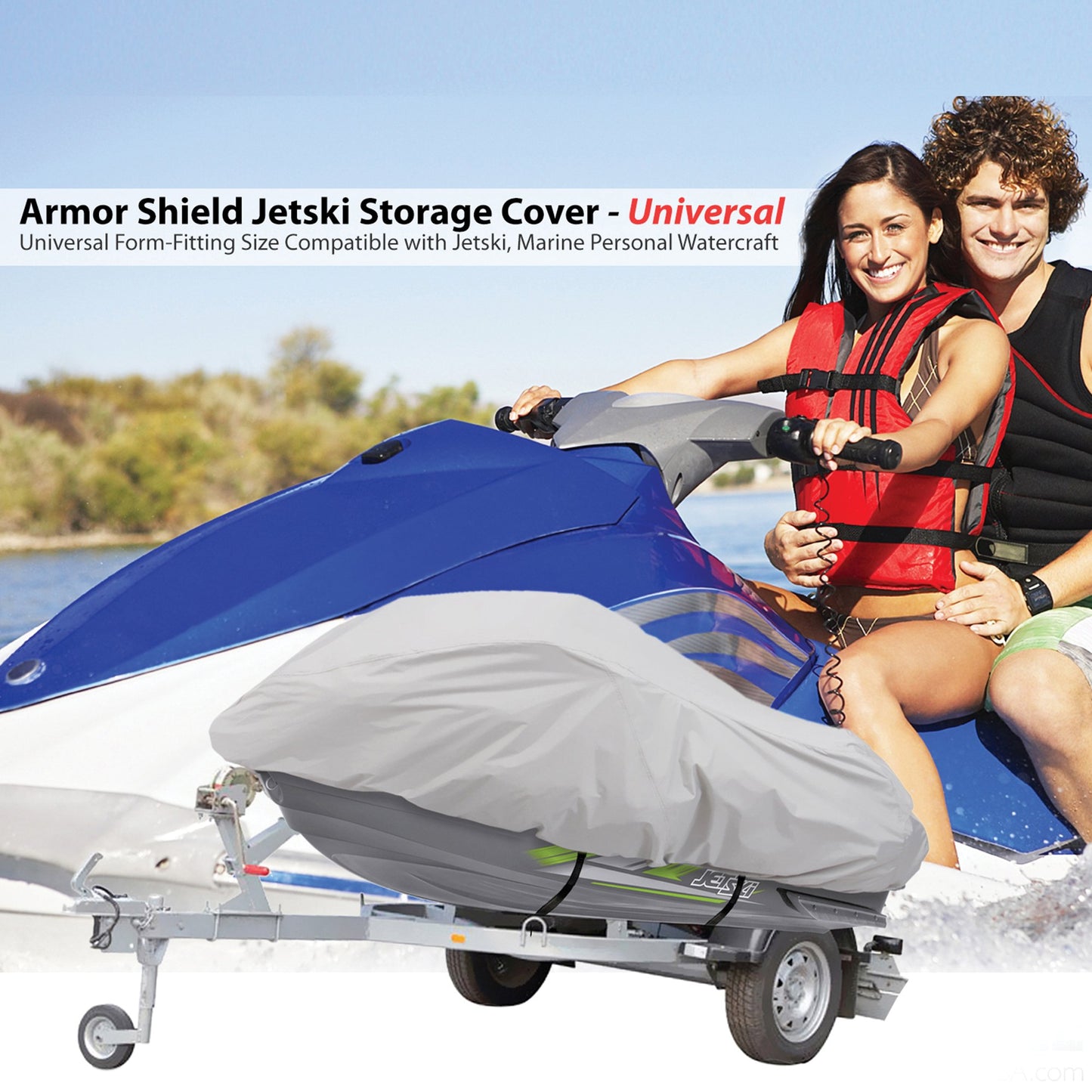 PYLE PCVJS14 Armor Shield Personal Watercraft Cover (139 Inches to 145 Inches)