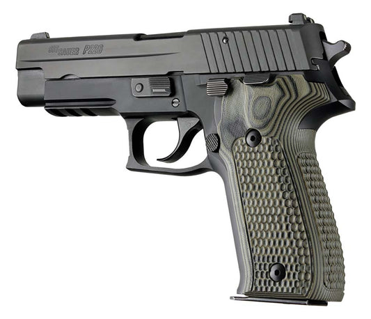 Hogue 26138 Sig Sauer P226 Da Sa Piranha G10 G-Mascus Green Lava