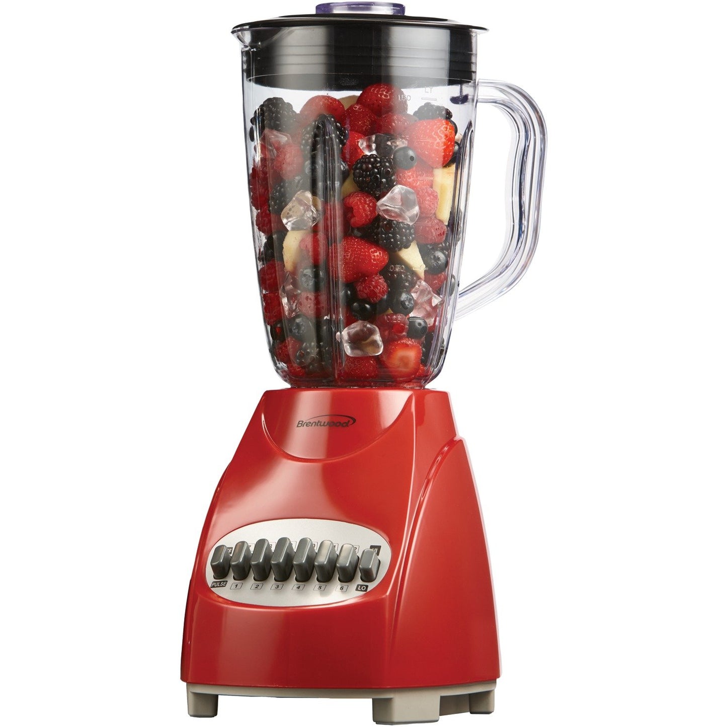 Brentwood Appl. JB-220R 50oz 12-Speed + Pulse Electric Blender w/Plastic Jar