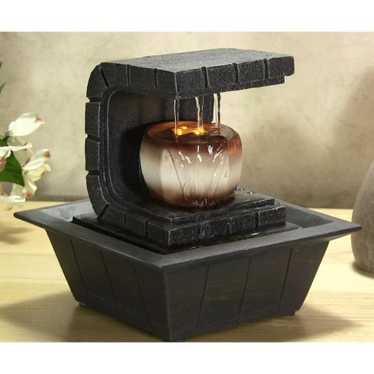 Serene Life SLTWF35LED Water Fountain Relaxing Tabletop Water Feature Decoration