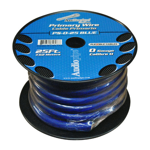 Audiopipe PS025BL Power Wire 0 Gauge 25 Foot  Blue