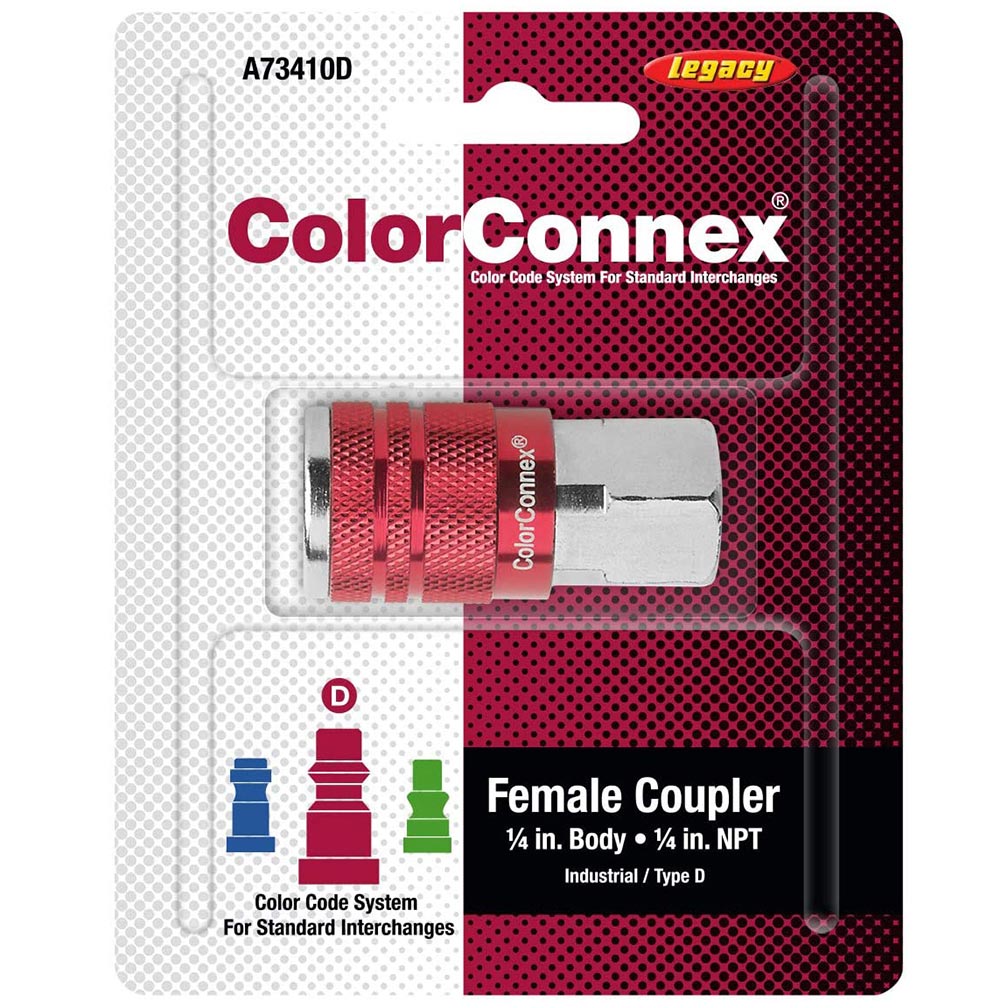 Colorconnex A73410D Industrial Type D Female Coupler (Red)