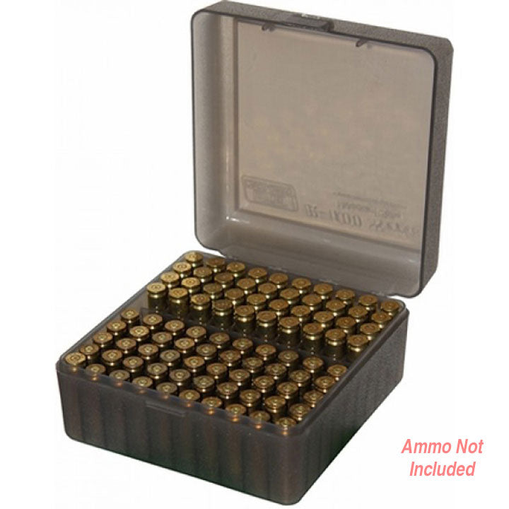 MTM RM10041 Ammo Box 100 Rounds  22-250/308/410ga. (Smoke)