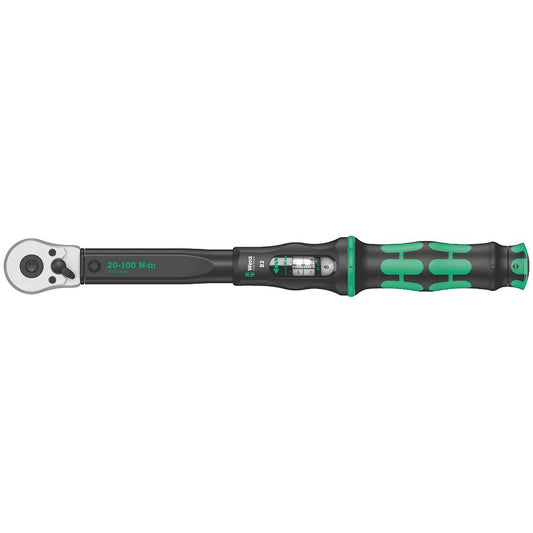 Wera 05075611001 3/8 Adjustable Torque Wrench with Reversible Ratchet, 20-100 Nm