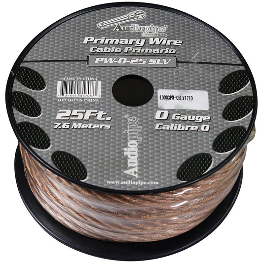 Audiopipe PW025SLV Power Wire 0 Gauge 25 Feet  Silver