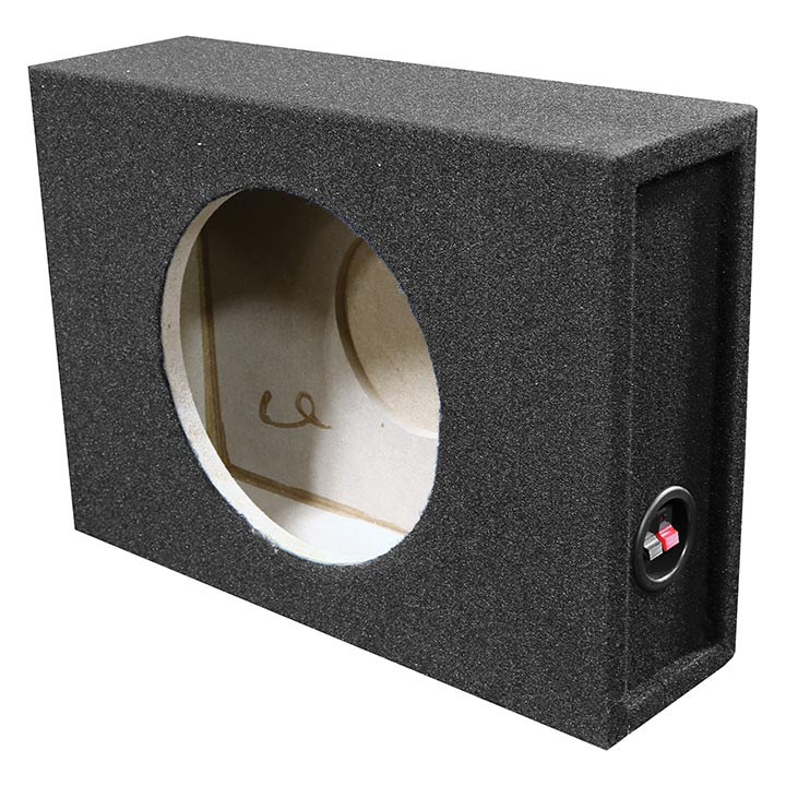Q-Power Single 10" Shallow Sealed Truck Subwoofer Box | 18.25 x 14.5 x 5.25 Inches