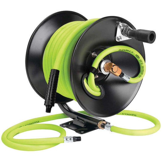 Flexzilla L8650FZ Manual Air Hose Reel Open Face Fixed Heavy Duty 3/8In X 50Ft