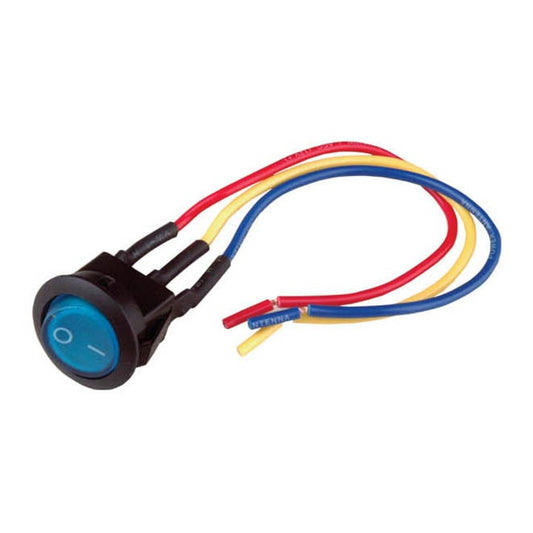 NIPPON ISECIR1216BLU Mini Rocker Switch with Blue LED