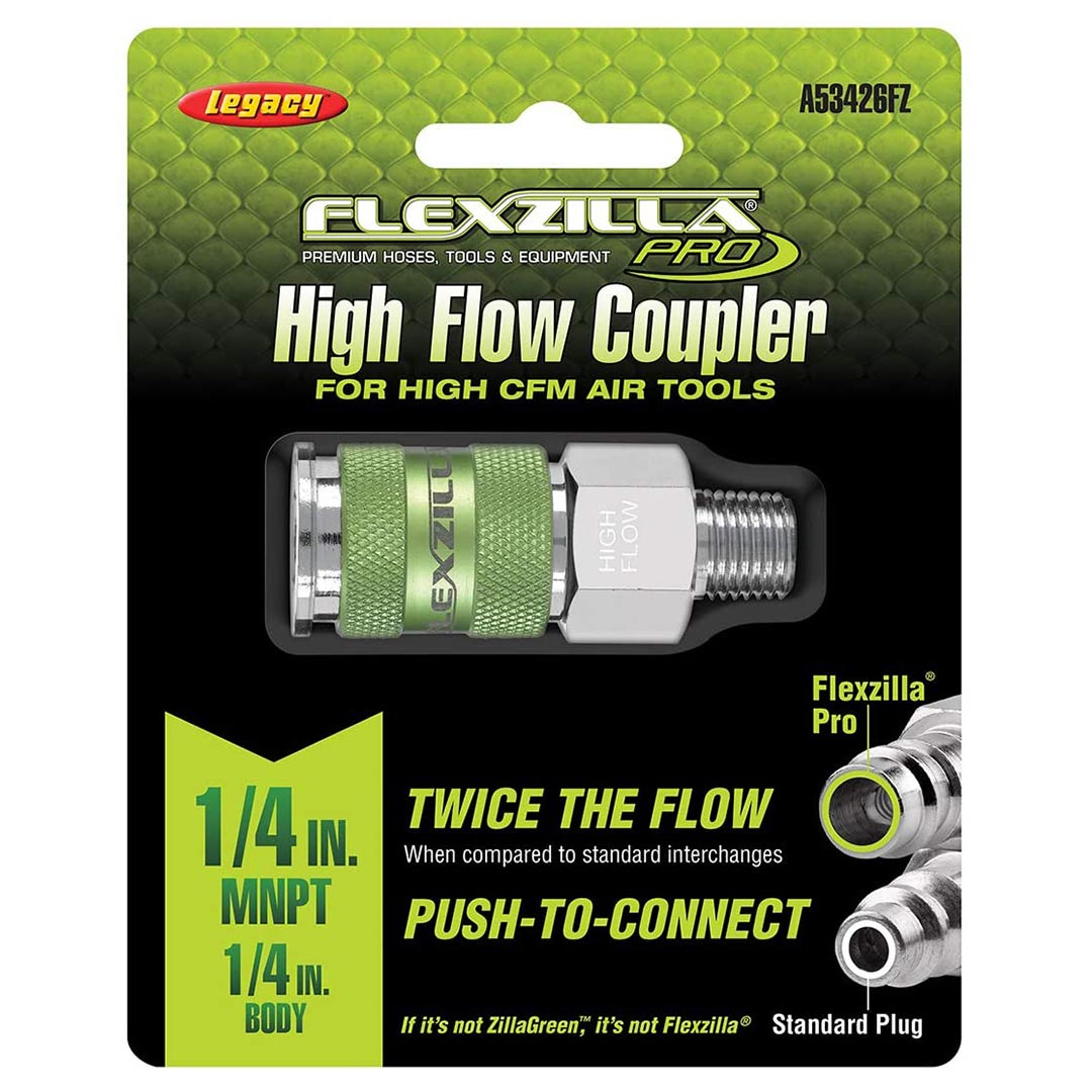 Flexzilla A53426FZ Pro High Flow Coupler 1/4" MNPT 1/4" Body